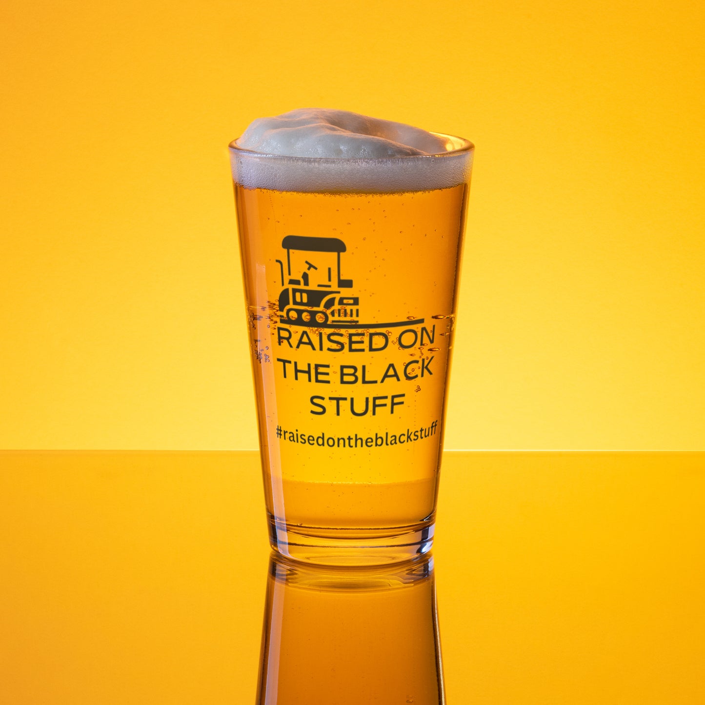 Raised on The Black Stuff pint glass
